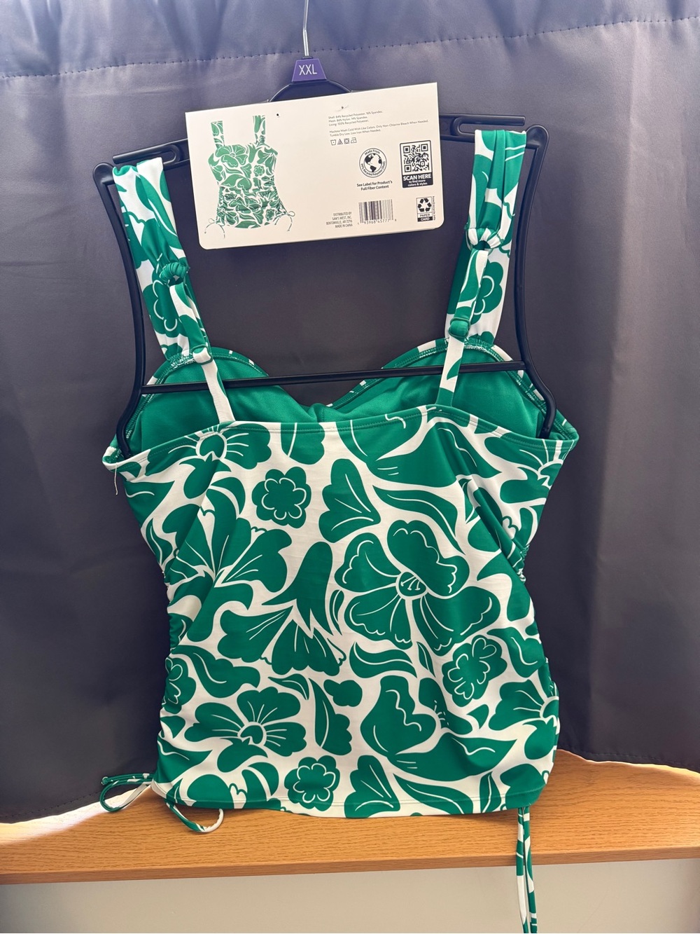 Women’s Green Floral Tankini Swim Top - XXL NWT - Picture 3 of 10